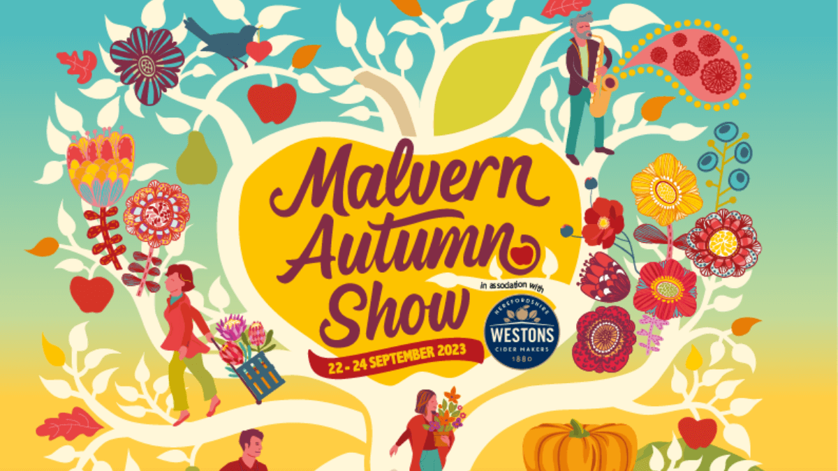 Malvern Autumn Show logo, a tree with a big apple in the middle