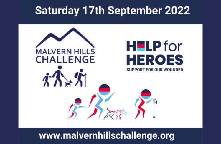 'Help for Heroes' and 'Malvern Challenge' logos.