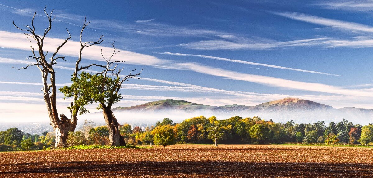 Malvern Hills with mist