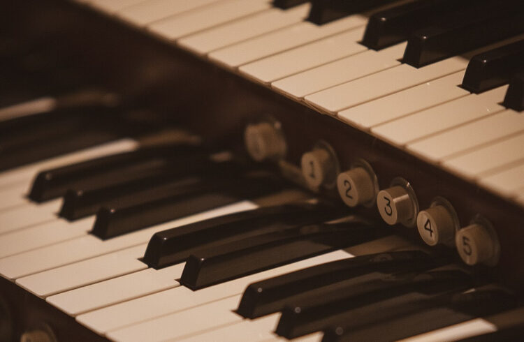 The keyboard of an organ