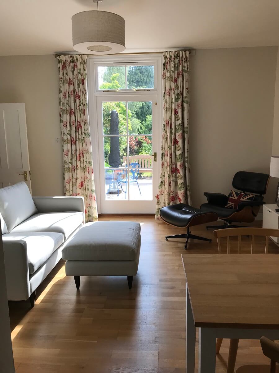Sitting room with sofa and chair