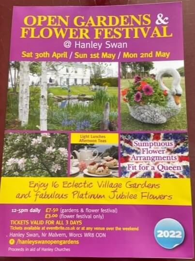 Hanley Swan Open Gardens and Flower Festival 2022 Leaflet 