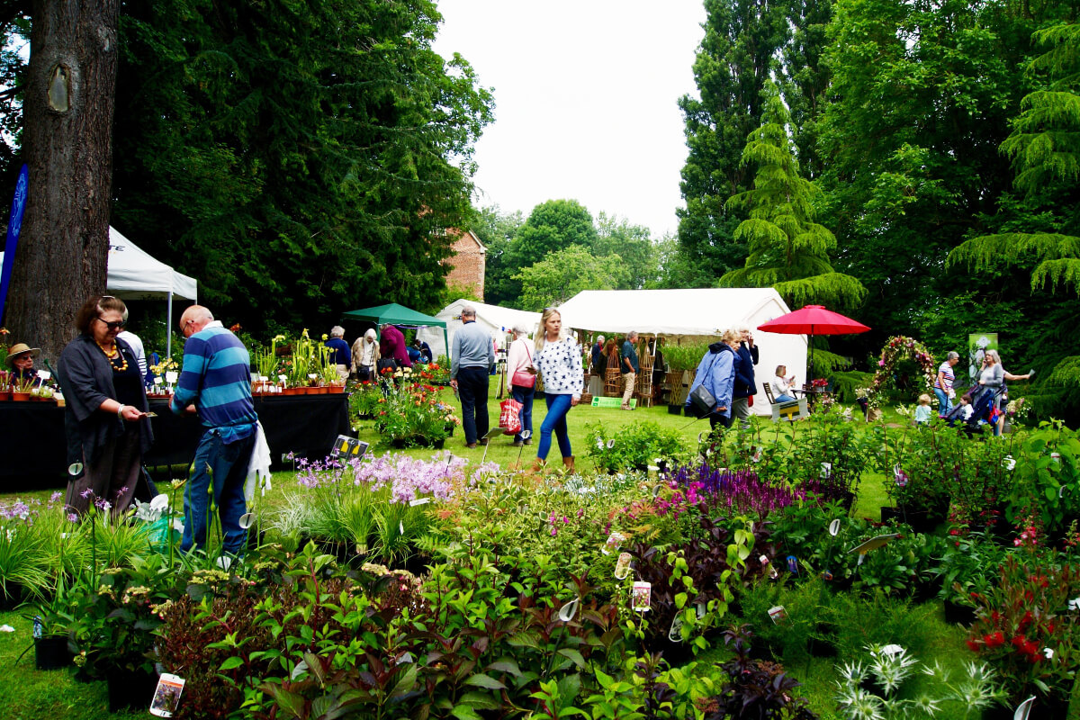 Stalls selling plants in a garden