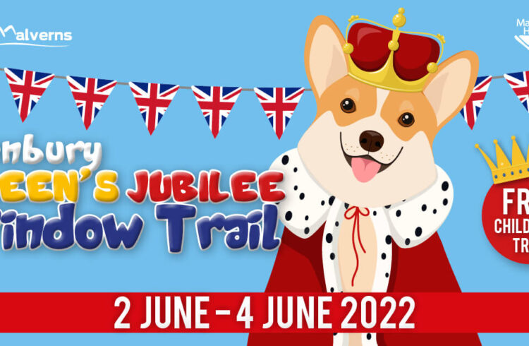 Tenbury Queens Jubilee Trail poster with a corgi dressed in a crown and robes