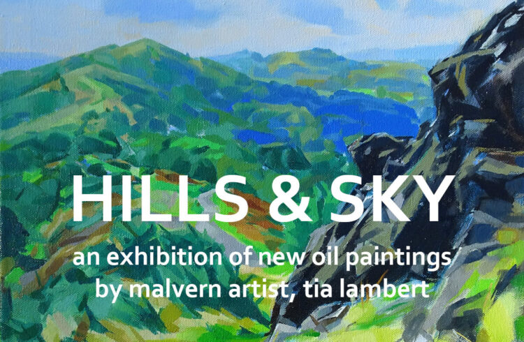 A painting from Tia Lambert of the Malvern Hills in oil paints