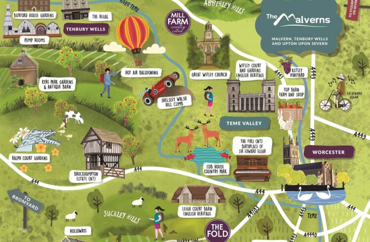 Visit the Malverns Guide Map showing northern part of the district