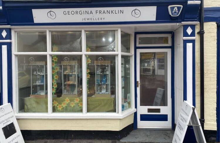 Cream and navy painted shop front