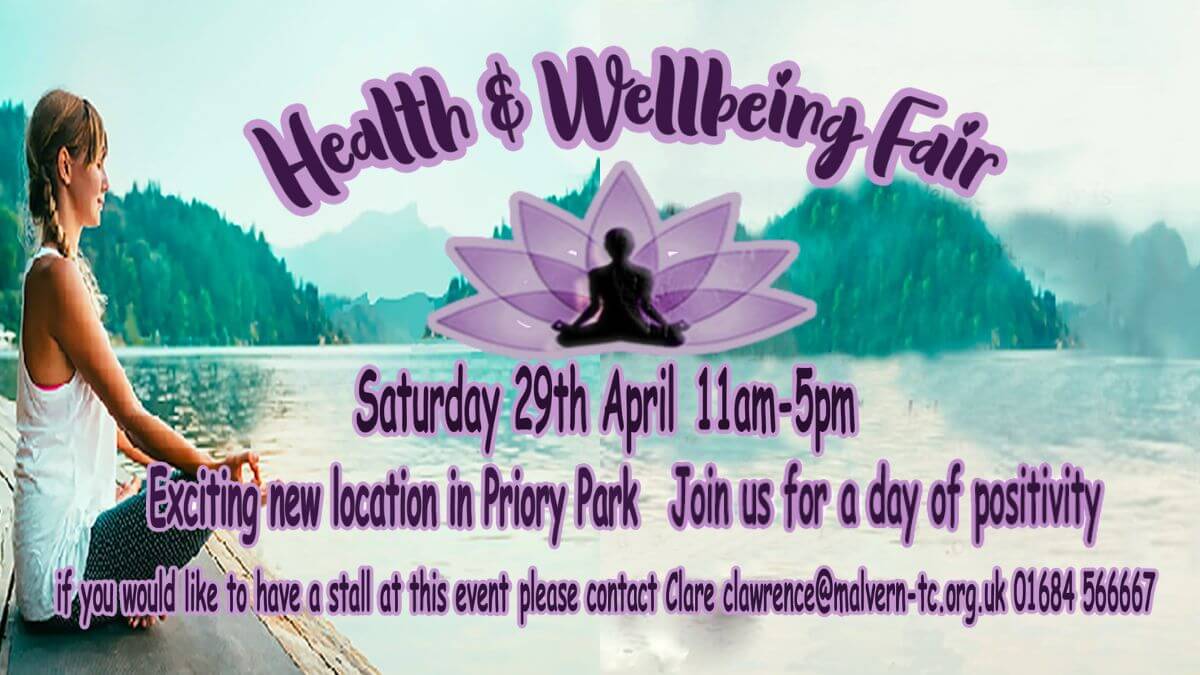 Malvern Health & Wellbeing Fair - image of a woman meditating next to a lake