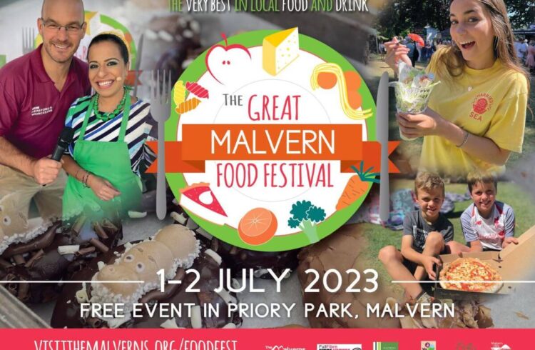 photo collage of images from the 2022 Great Malvern Food Festival