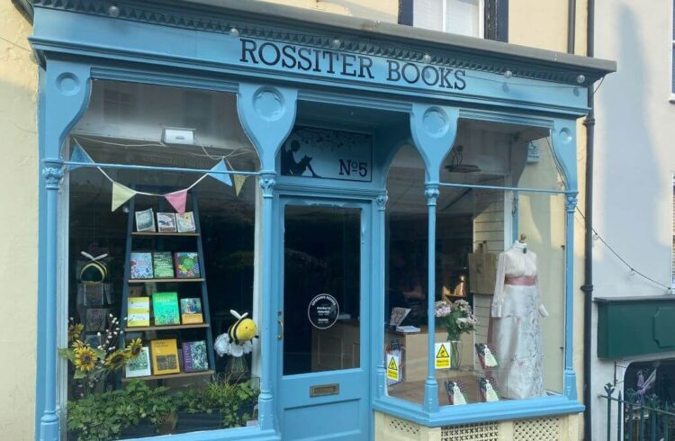 Victorian Shop front painted a baby blue