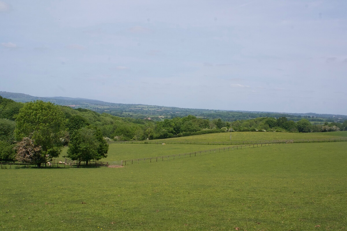 Views over nearby fields and woodland