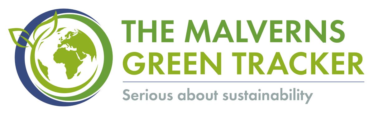 The Malverns Green Tracker Logo with a green earth graphic