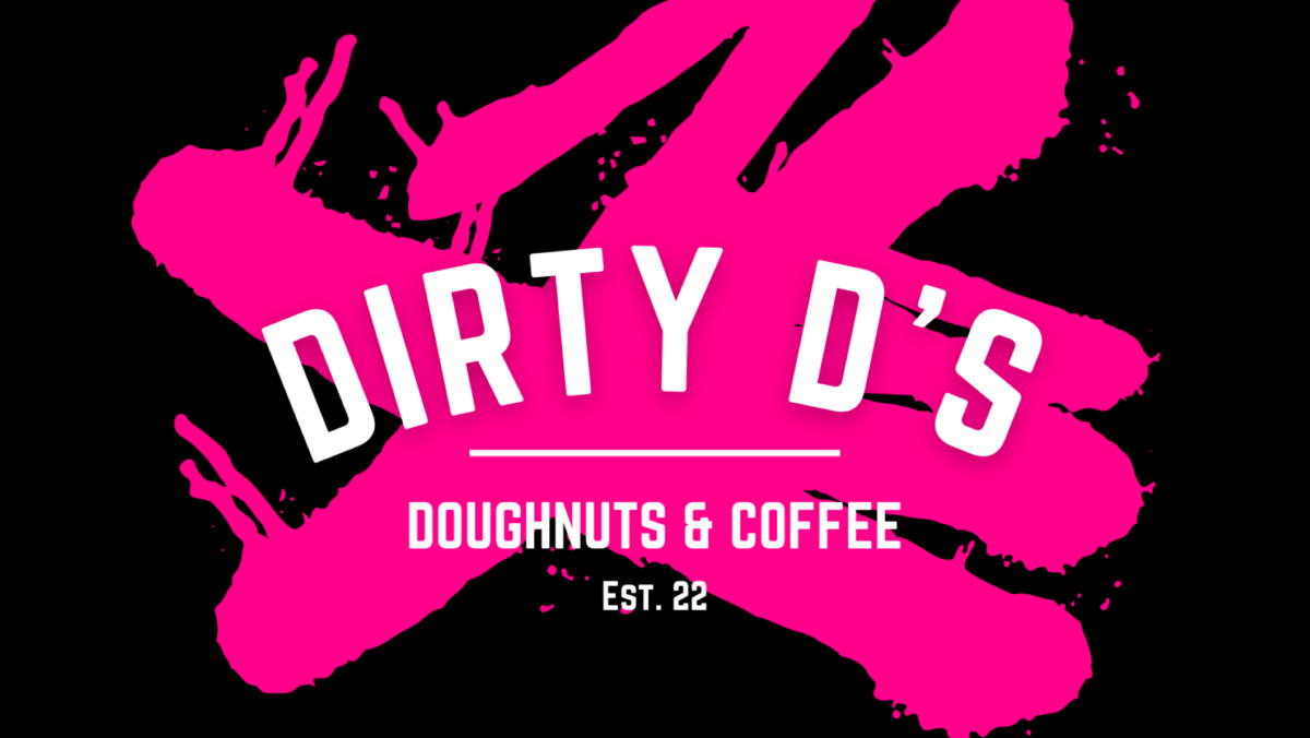 Hot pink and black branding for Dirty D's Doughnuts