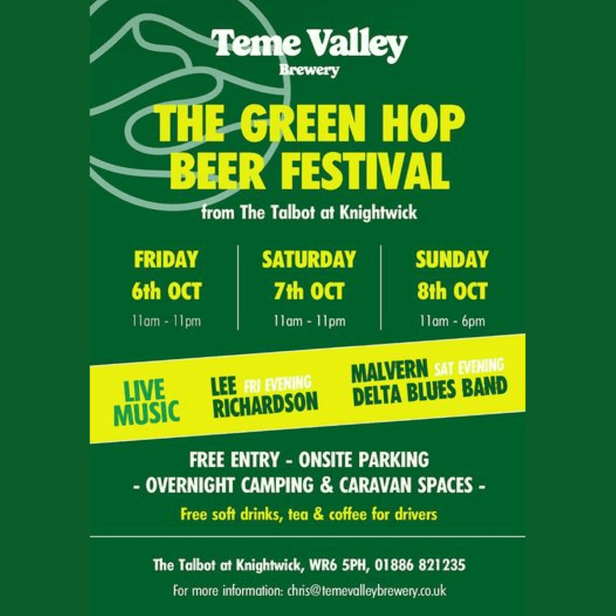 Dark Green flyer for a beer festival