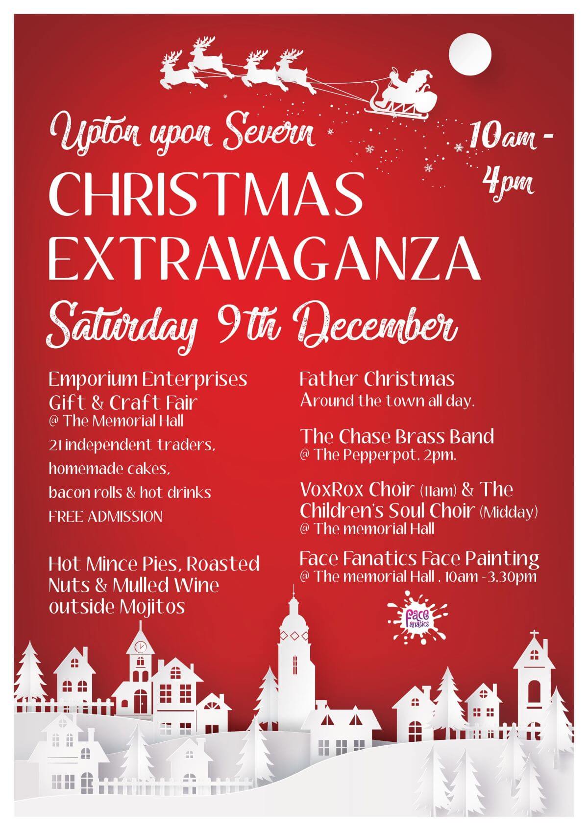 Red Christmas Upton events poster
