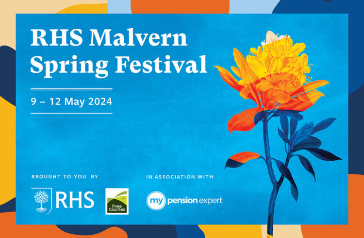 RHS Malvern Spring Festival 2024 dates with colourful flower and background