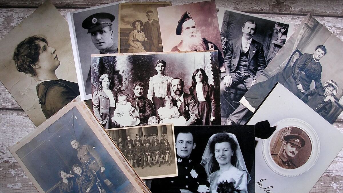 A collection of black-and-white photographs