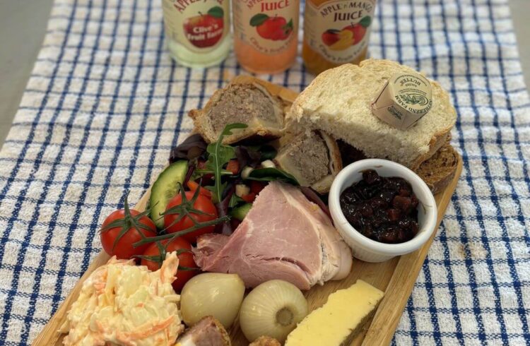 A traditional ploughman's lunch
