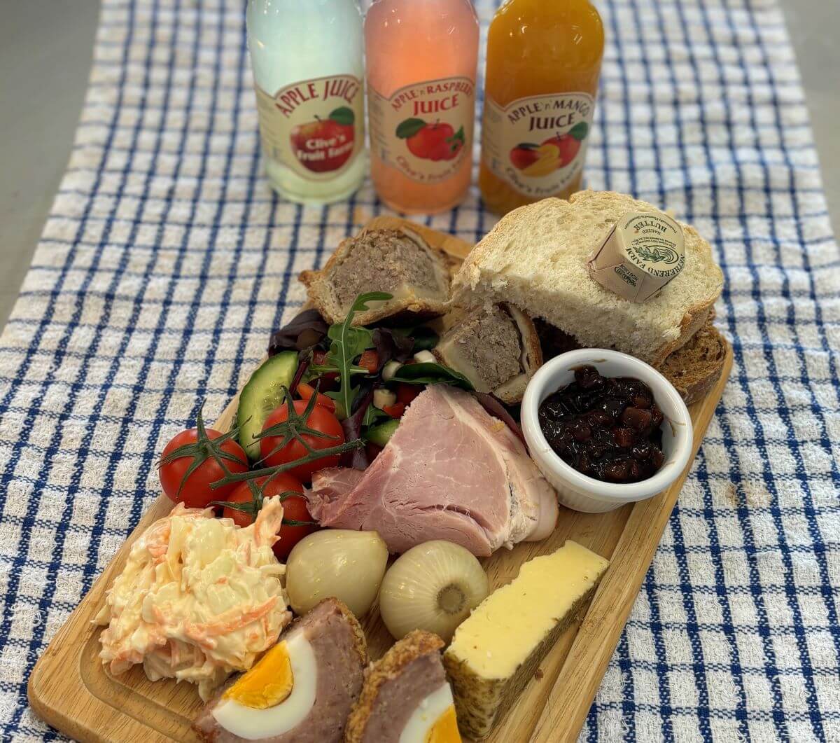 A traditional ploughman's lunch