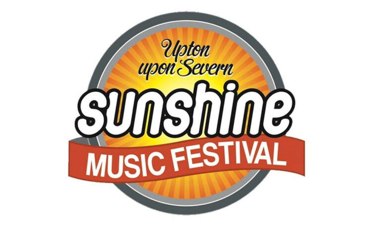 Sunshine Festival logo incorporating text over rays of sunlight arranged in a circle
