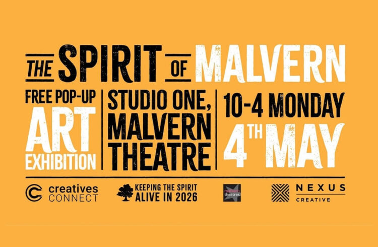 Banner advertising art exhibition on 4 May 2026 at Malvern Theatres