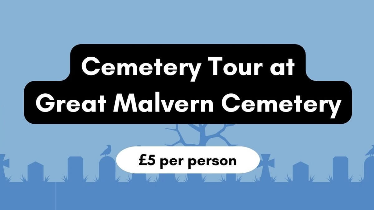 Advert for cemetery tour (see description for details)