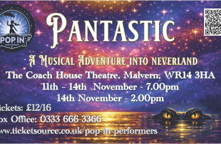 Promotional image for Pantastic, showing a starry sky above water, with a creature's eyes visible above the water-line