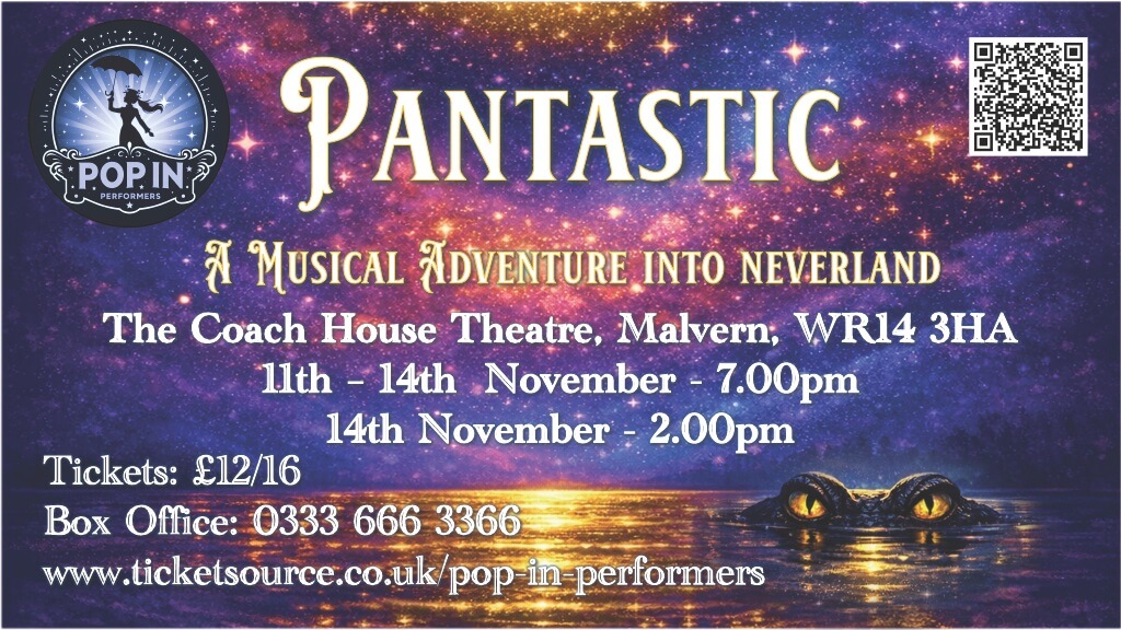 Promotional image for Pantastic, showing a starry sky above water, with a creature's eyes visible above the water-line