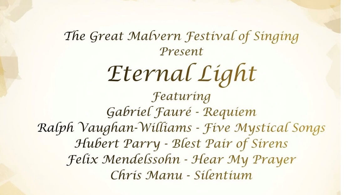Poster for concert 2 at Great Malvern Festival of Singing