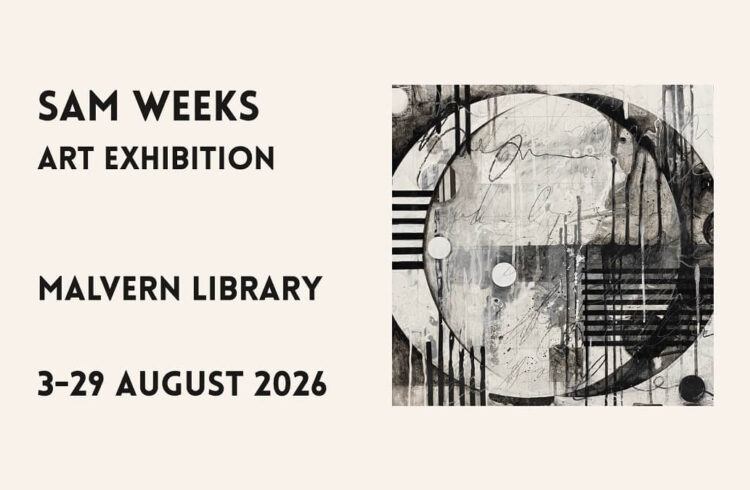 Banner image for Sam Weeks's art exhibition with monochrome artwork